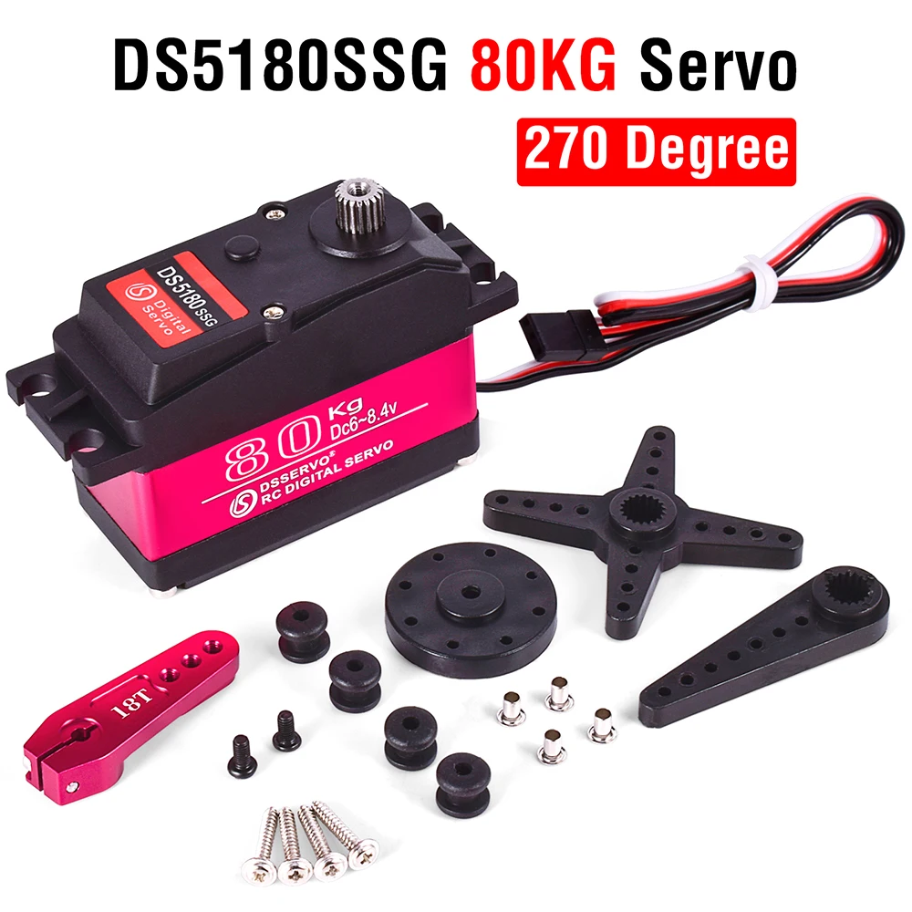 Rc Stuurservo Hoog Koppel Servo Waterdicht 60Kg 80Kg 150Kg 1/5 1/6 Servo 8.4V Metaal Digitaal Voor Hpi Baja 5b Ss Rc Auto