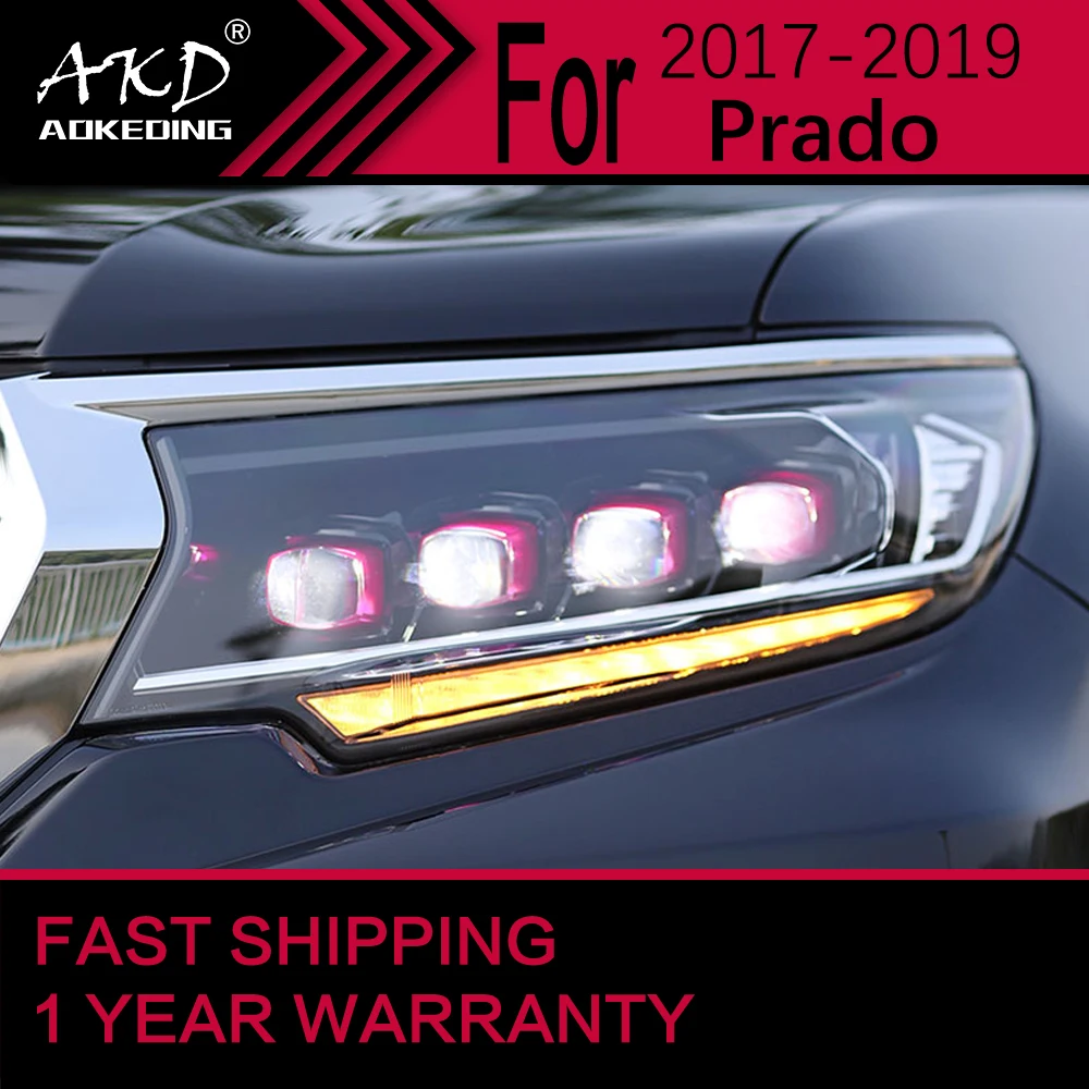 

Car Lights for Toyota Prado LED Headlight 2017-2021 Prado Head Lamp Drl Dynamic Signal Projector Lens Automotive Accessories