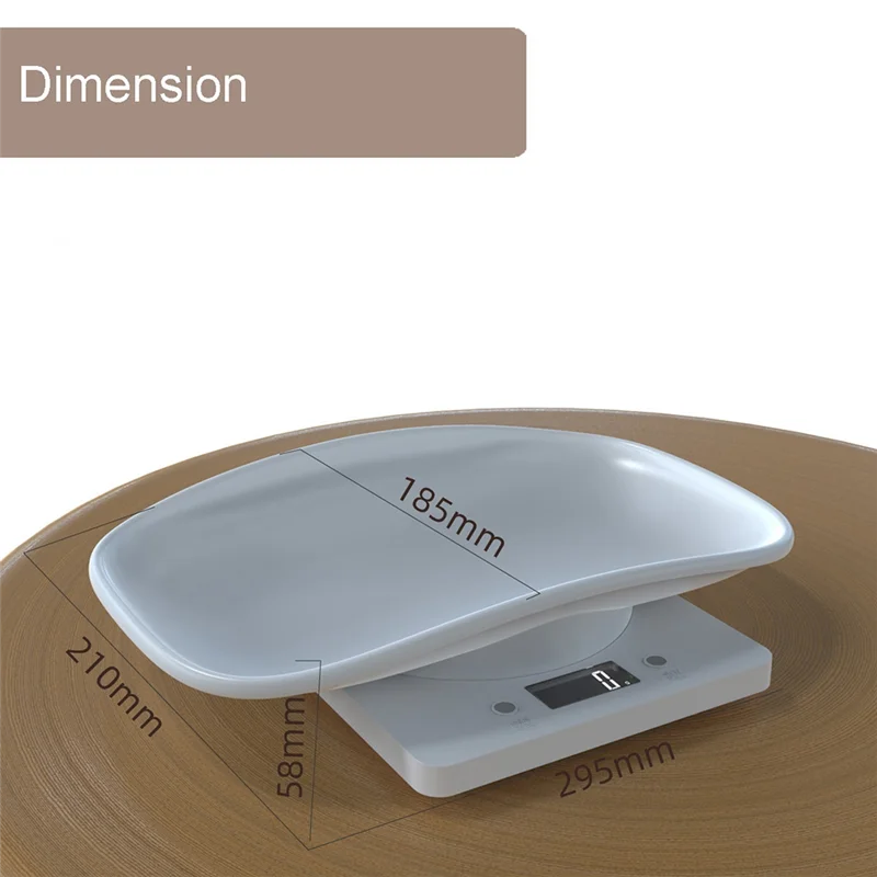 ABLN-balança para animais de estimação com bandeja removível, display LCD digital, design de borda curvada para pequenos animais de estimação, colocação estável
