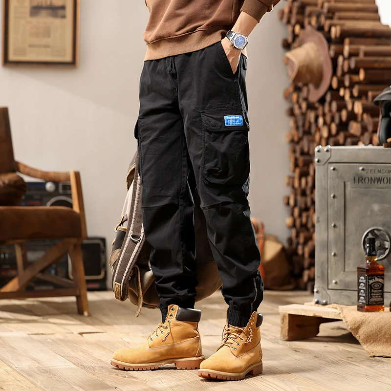 

Male High Quality Casual Sports Pants Sweatpants Male Jogger Cargo Trousers Men's Multi-pocket Camping Overalls Sweatwear Pants
