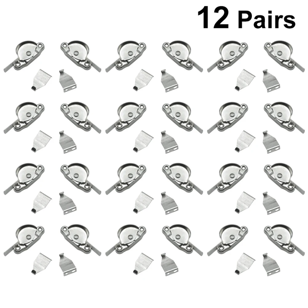 

12 Sets Window Anti-theft Lock Stainless Steel Crescent Door Safety Security Stoppers For Apartment Durable Hardware