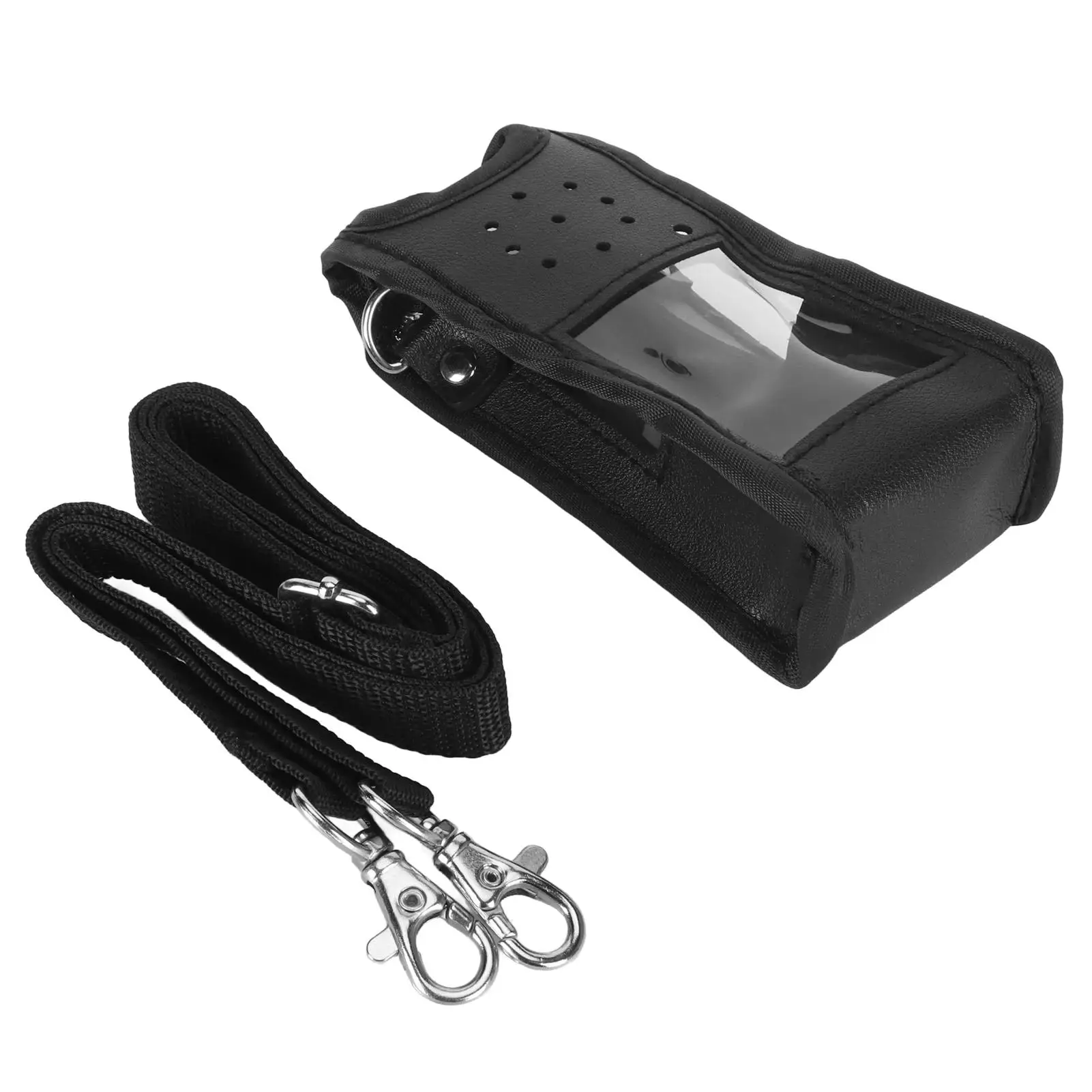 Suporte Walkie Talkie de couro artificial, Caixa de rádio universal, PVC transparente, GT 3WP UV 9R BF A58 S58