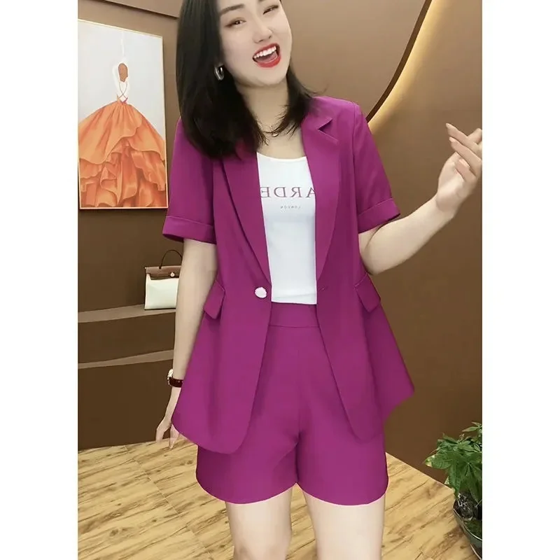 Explosive Street Casual Shorts Suit Set for Women's 2025 Summer New Age Reducing Foreigner Fashion Two Piece Set Small