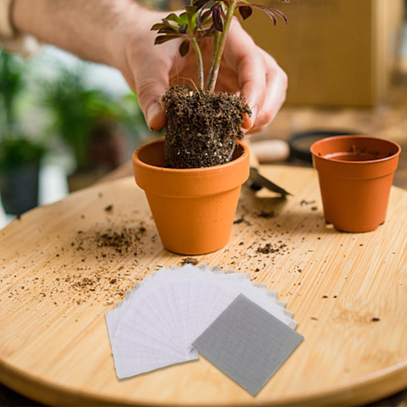 Gardening Projects Flower Pot Net Mesh Gasket For Potted Plants Drainage Net Effective Soil Barrier Optimal Root Development