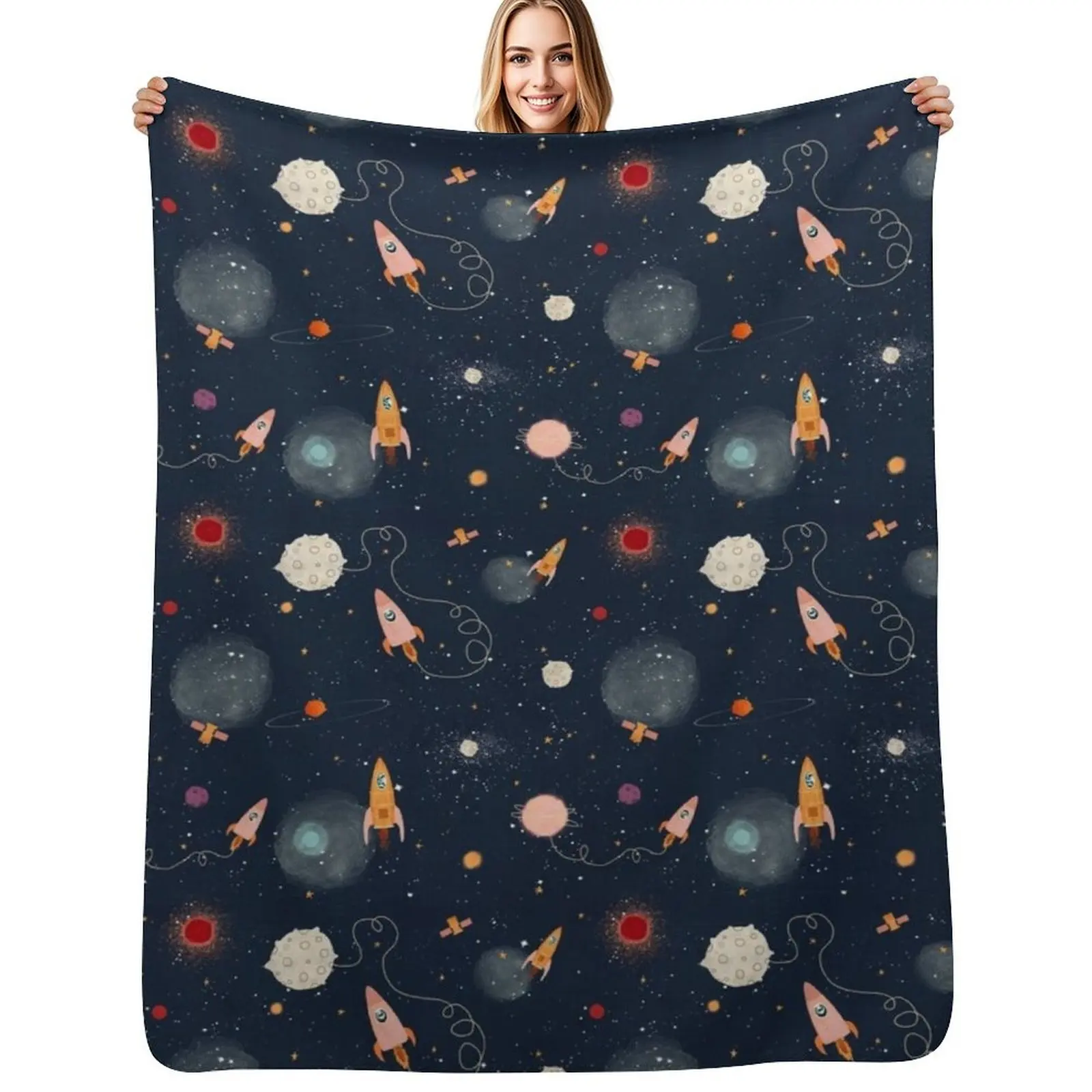 

rockets Throw Blanket Warm Flannel Blanket for Couch Chair Bedroom