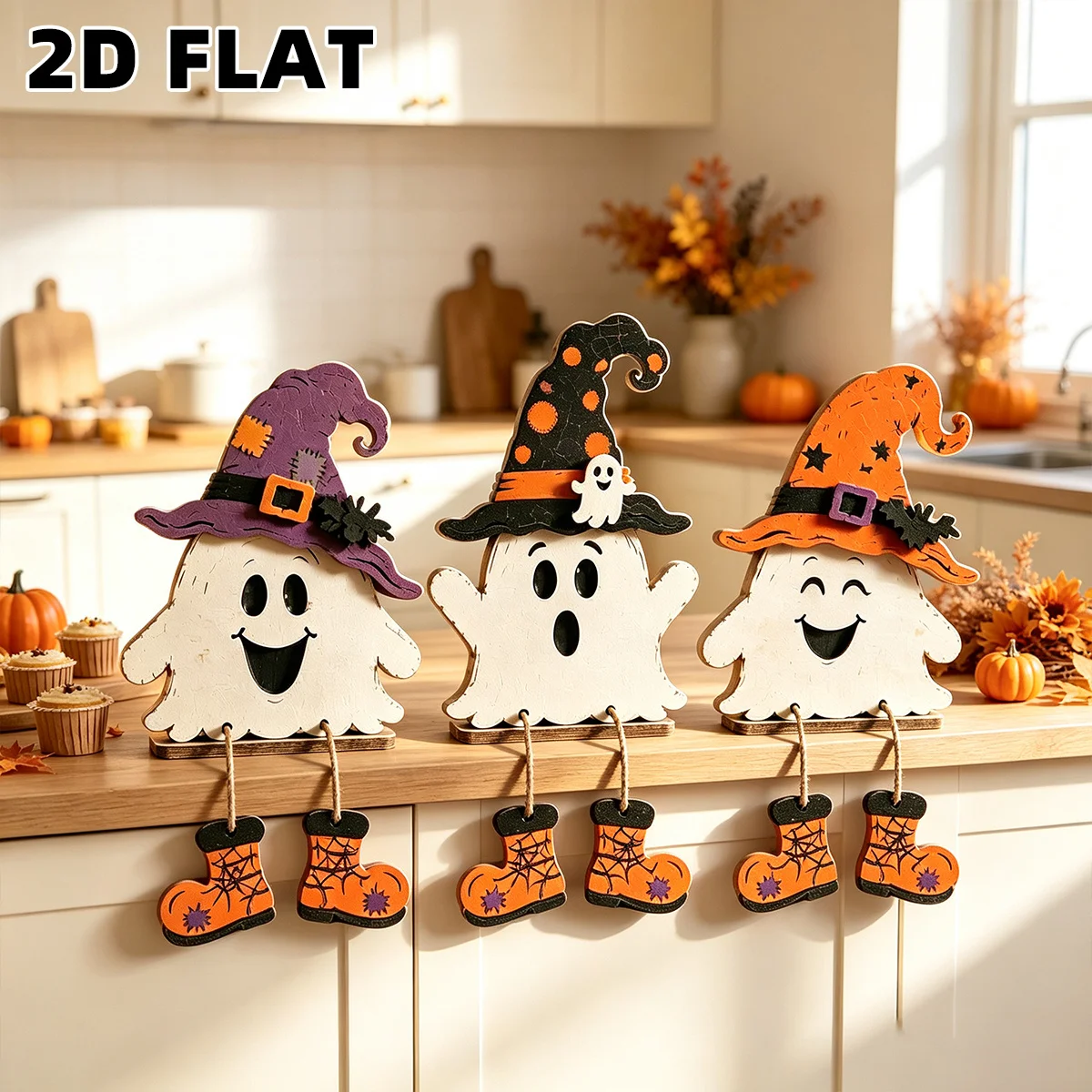 Randomly Assorted Halloween Wooden Decorations description 6