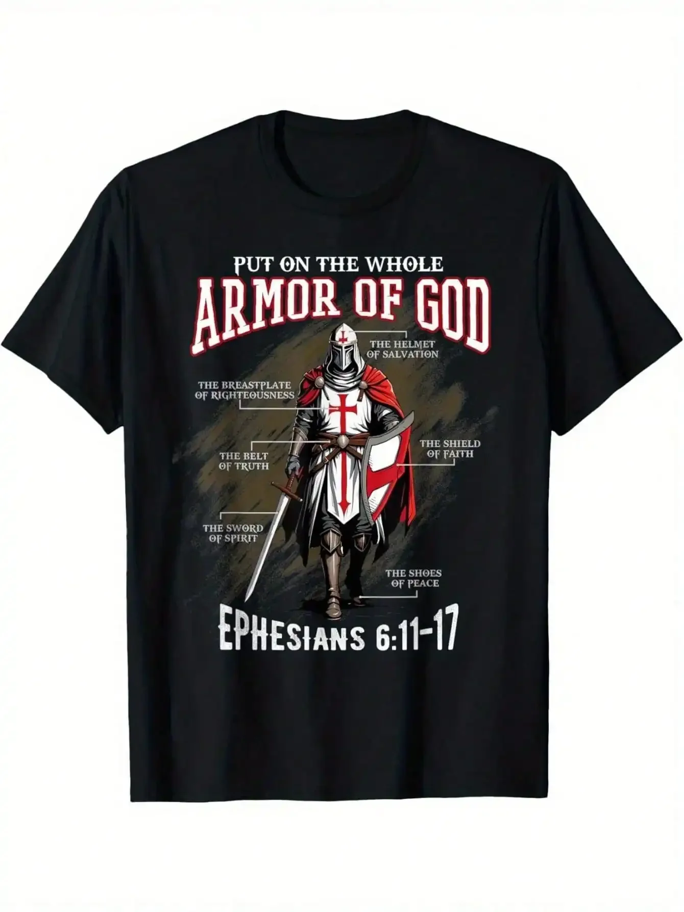 تي شيرت Full Armor Of God ملهم لآية الكتاب المقدس للرجال والنساء والشباب - قطن ناعم