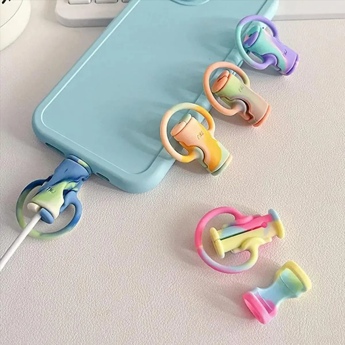 DT!~D919 HOT-5PCS Cute Cable Protector Silicone Charger Cable Protector for Type C/Micro-USB, Data Cable Protector Cover
