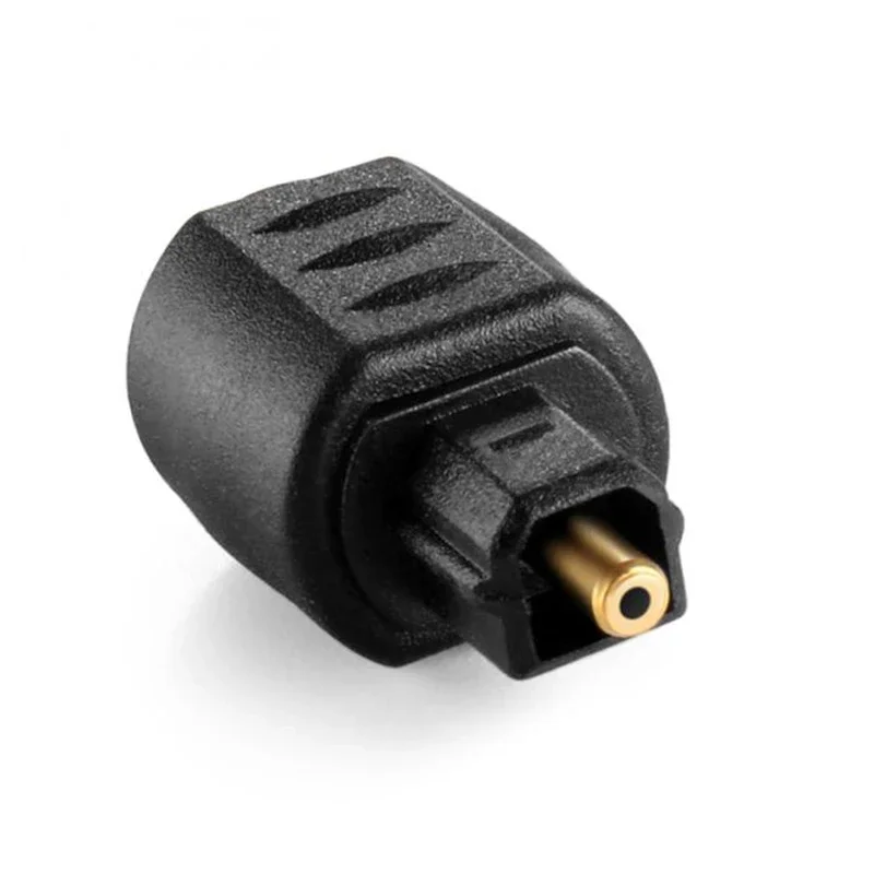 Black Mini Optical Audio Adapter Connector 3.5mm Jack Female To Male Digital Toslink Plug for Amplifier Player Wholesale