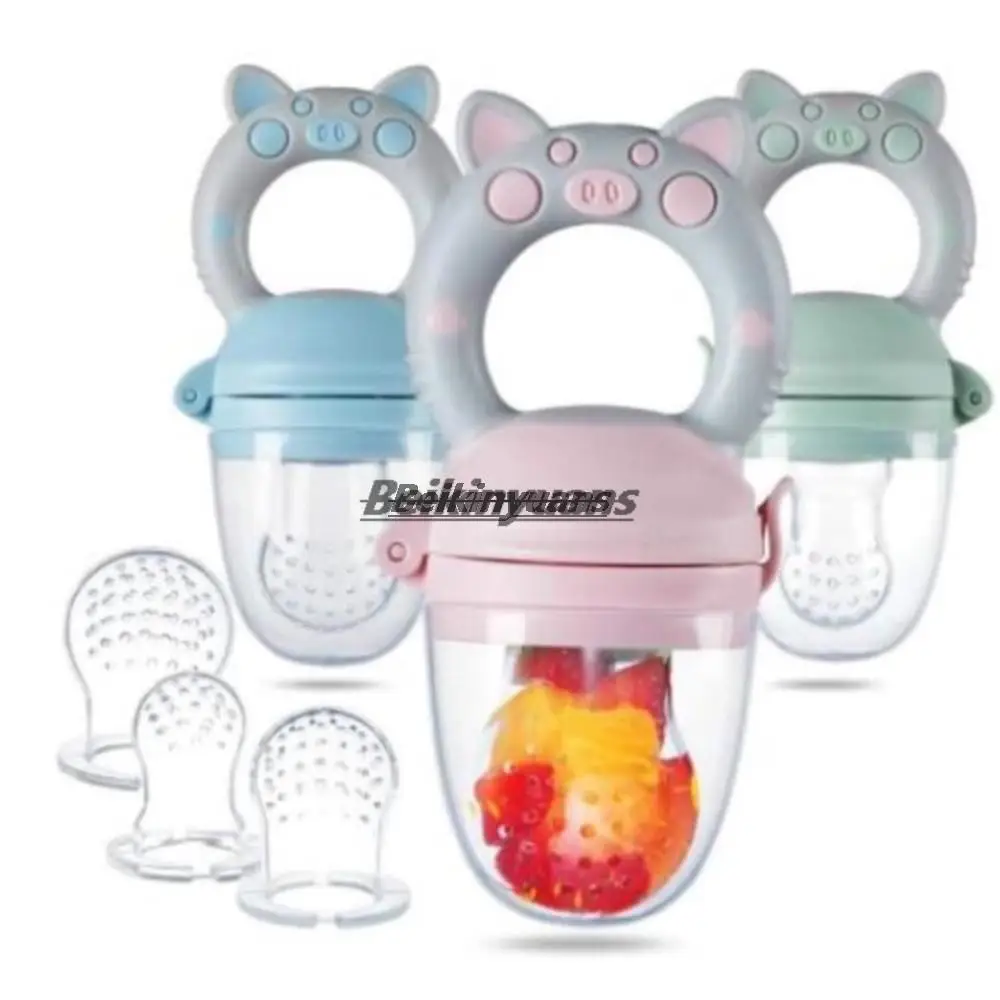 Baby Pacifier fruits and vegetables bite bag newborn baby pig le molar stick to eat fruit consisting silicone tooth gum pacifier