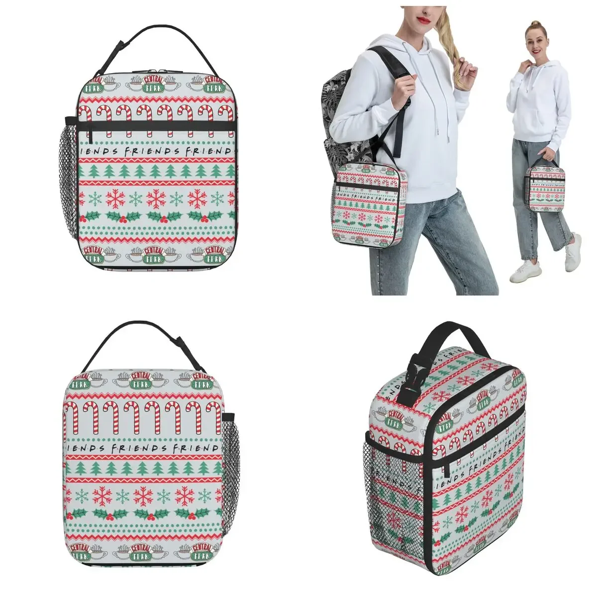 Insulated Lunch Boxes Central Perk Friends Accessories Ugly Sweater Christmas Storage Food Box New Thermal Cooler Lunch Box