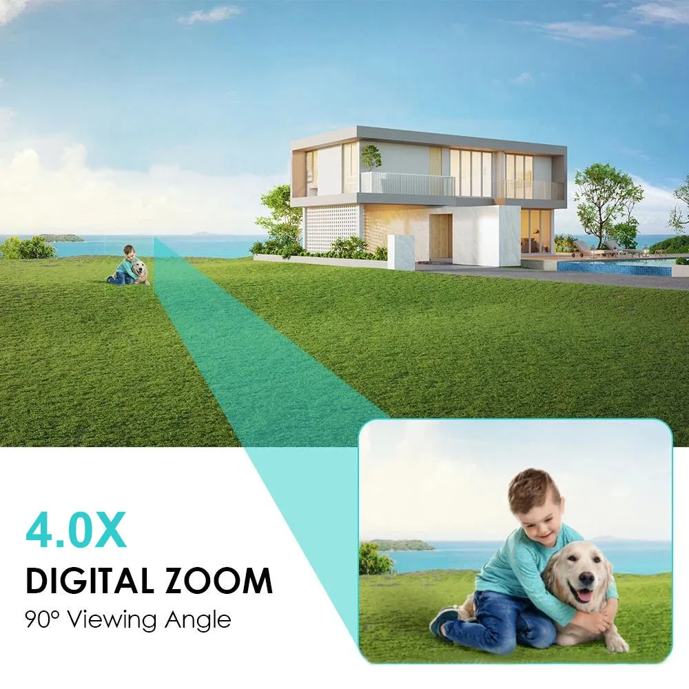 Câmera de segurança externa interna sem fio HD 1080P com visão noturna e detecção de movimento Câmera de vigilância CCTV WiFi para casa