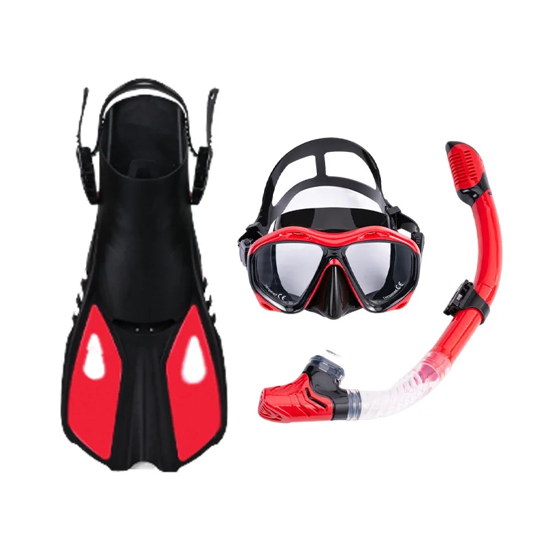 

New Deep Sea Diving Swimming Set HD Diving Goggles Silicone Flippers Full Dry Snorkel Complete Gear Swimming Gear