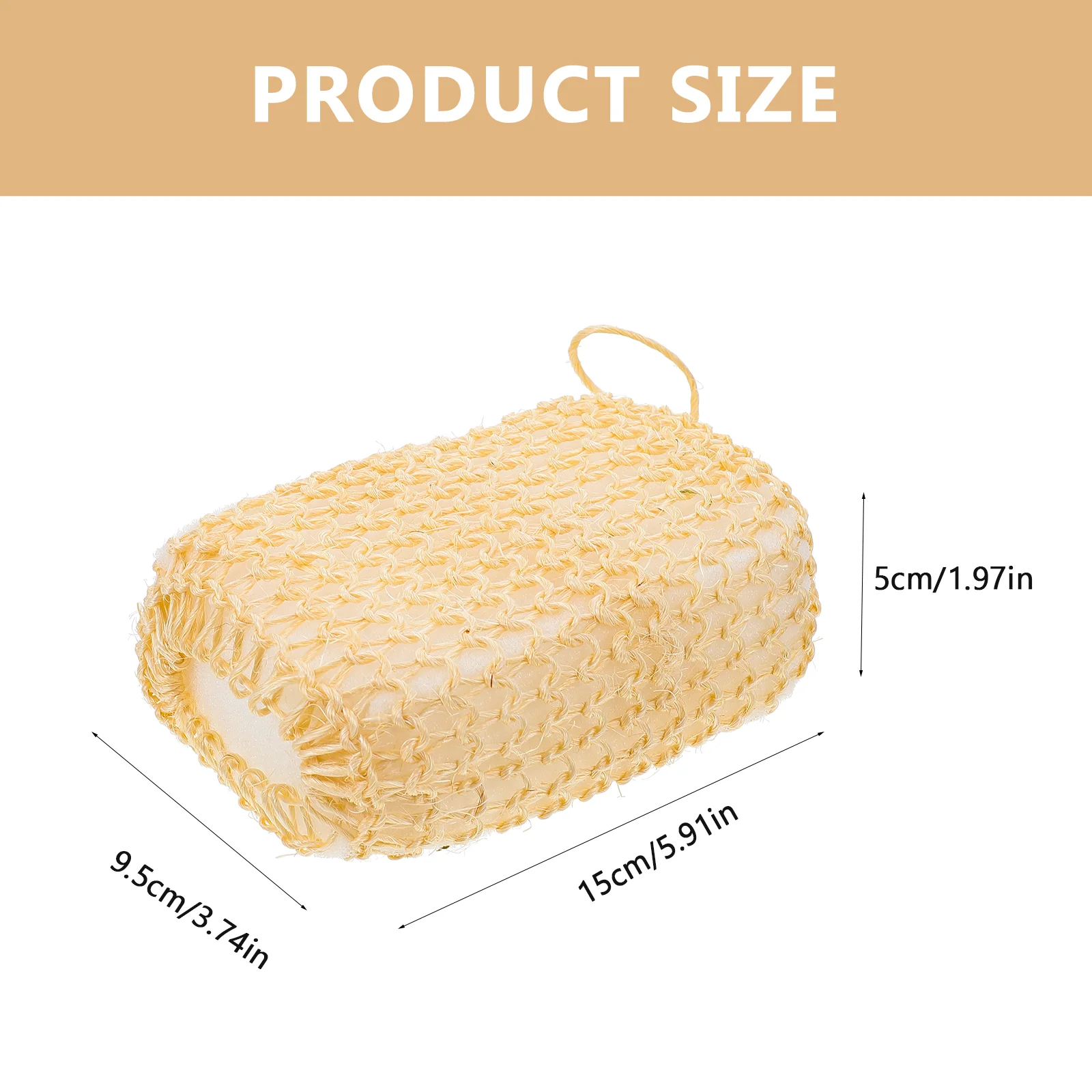 2 Pcs Bath Brush Sponges Scrubber Loofah Exfoliating Body Scrubbers Sisal Pads Clean Household for with Lanyard