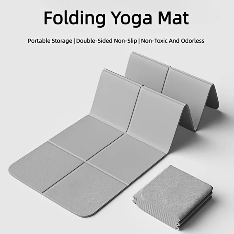 Eco-Friendly TPE Yoga Mat, Foldable, Double-Sided Non-Slip Surface, Ideal For Travel, Pilates & Floor Workouts