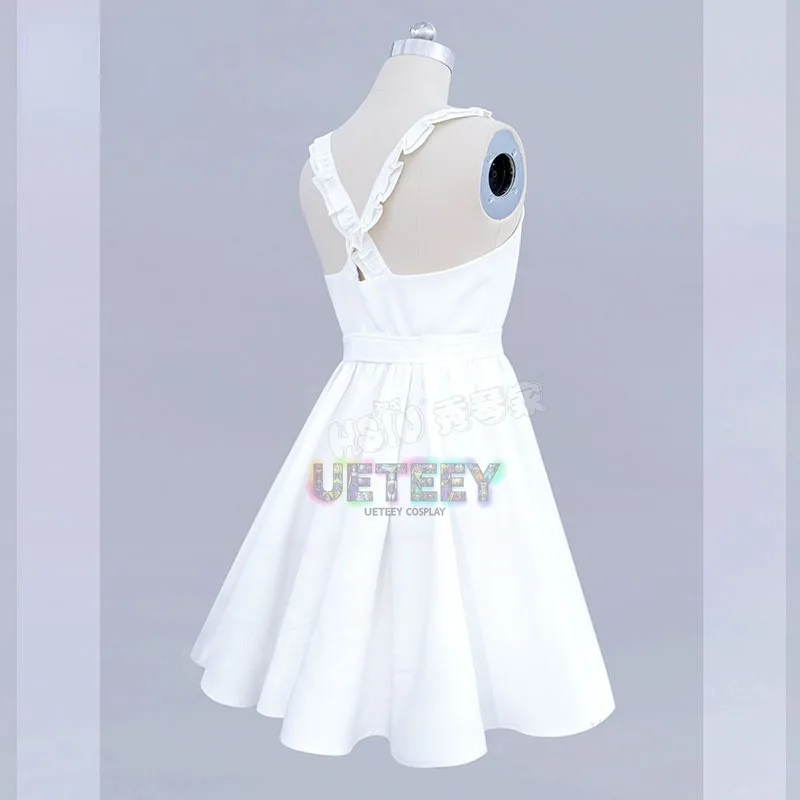 UETEEY Anime Date a Live Cosplay Takamiya Mio mujeres chica vestido blanco arco accesorios para el cabello traje disfraz de Carnaval