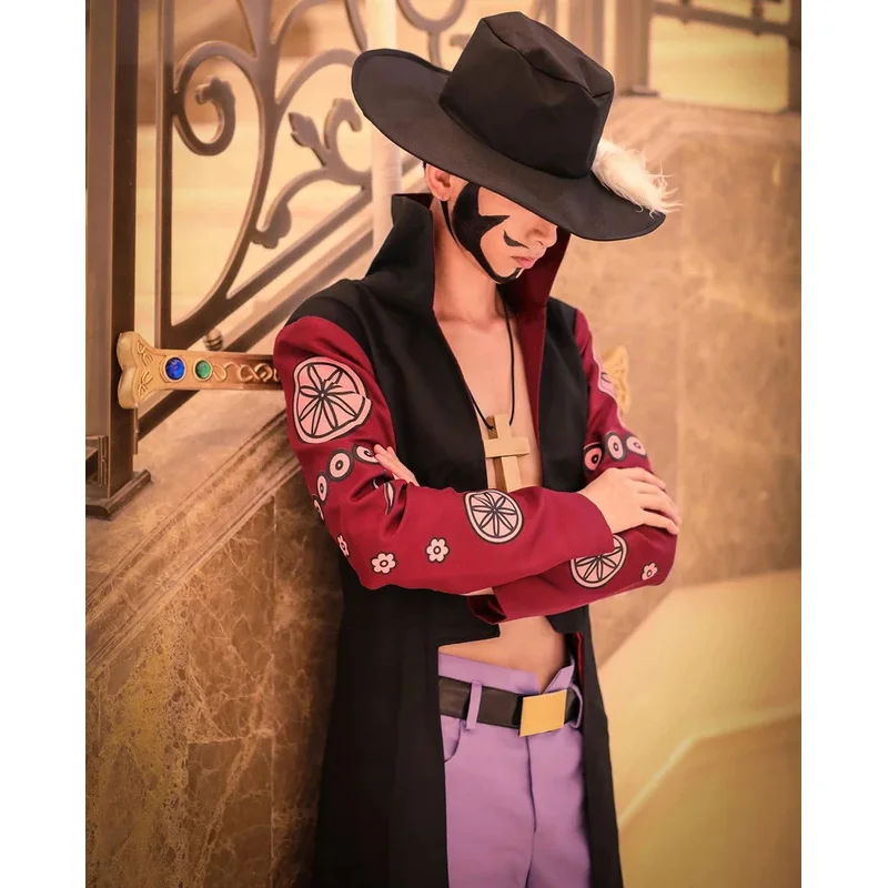 

Anime Cos Dracule Mihawk Cosplay Costumes Halloween Christmas Party Uniform Suits eo]5