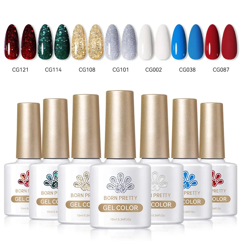 BORN PRETTY 7 pezzi Set di smalti gel per unghie Colore rosa viola Tutto per la decorazione Soak Off Gel UV Gel per pittura per manicure a lunga durata