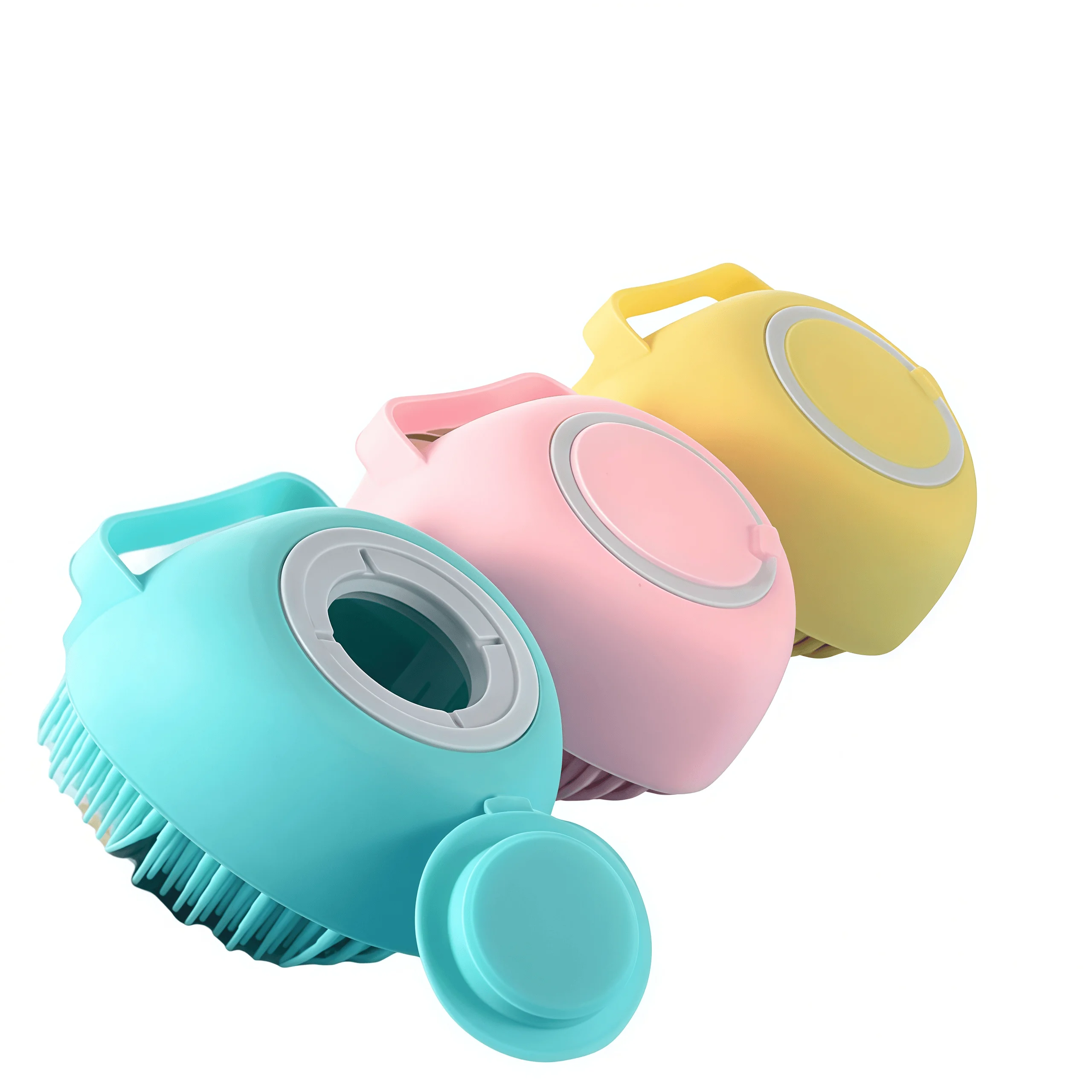 Portable Shower Massage Brush for Holiday Relaxation - 3.5 Inch with Lid, All-in-One Design to Apply & Massage in Bath