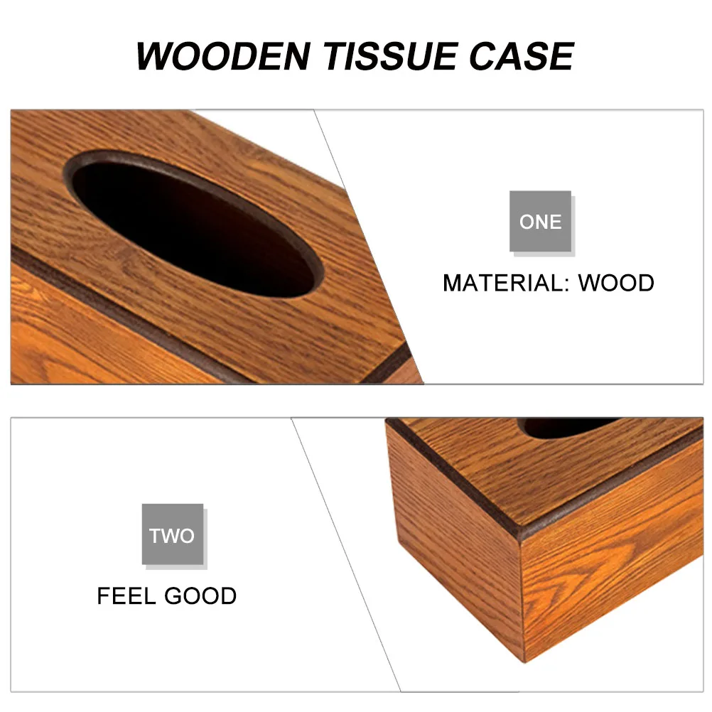 

Wooden Tissue Box Natural Solid Wood Household Napkin Holder For Bathroom Living Room Bedroom Hotel Home Supply