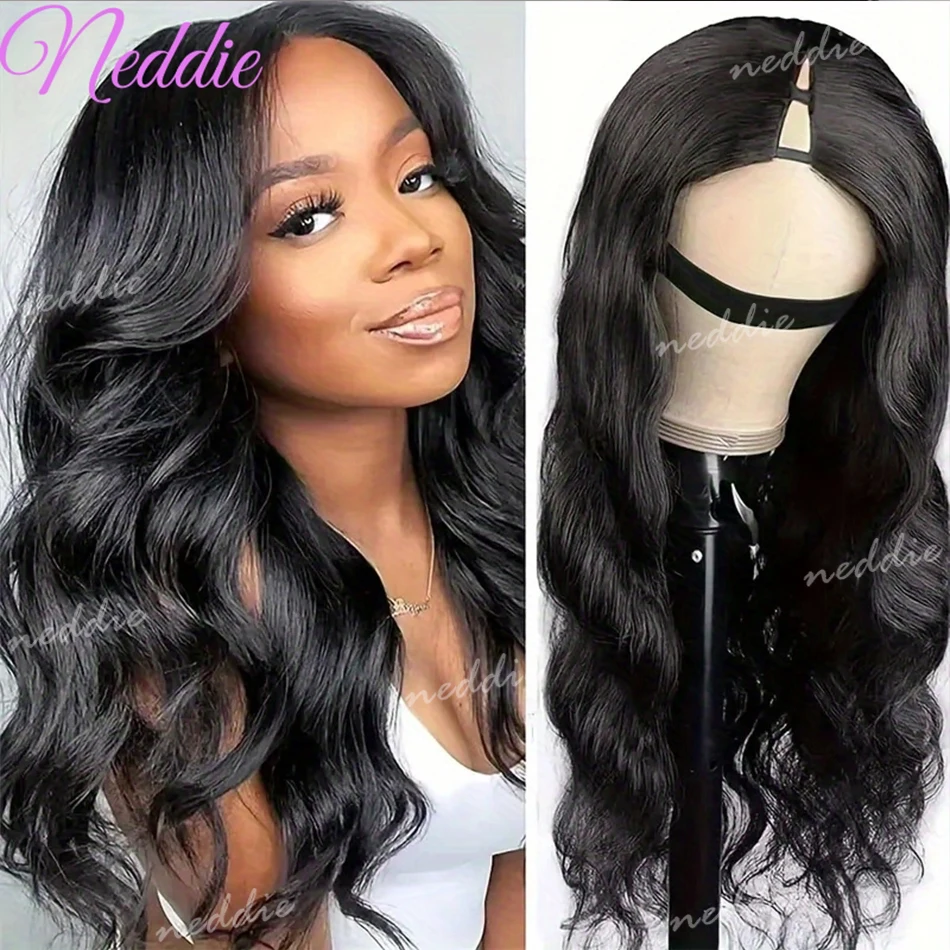 

Парик V-образной формы без клея, из натуральных волос, 36 дюймов, с эффектом Body Wave, полностью машинной работы, предварительно прорезанный, без необходимости оставлять свои волосы наружу, без пришивания, полупарик