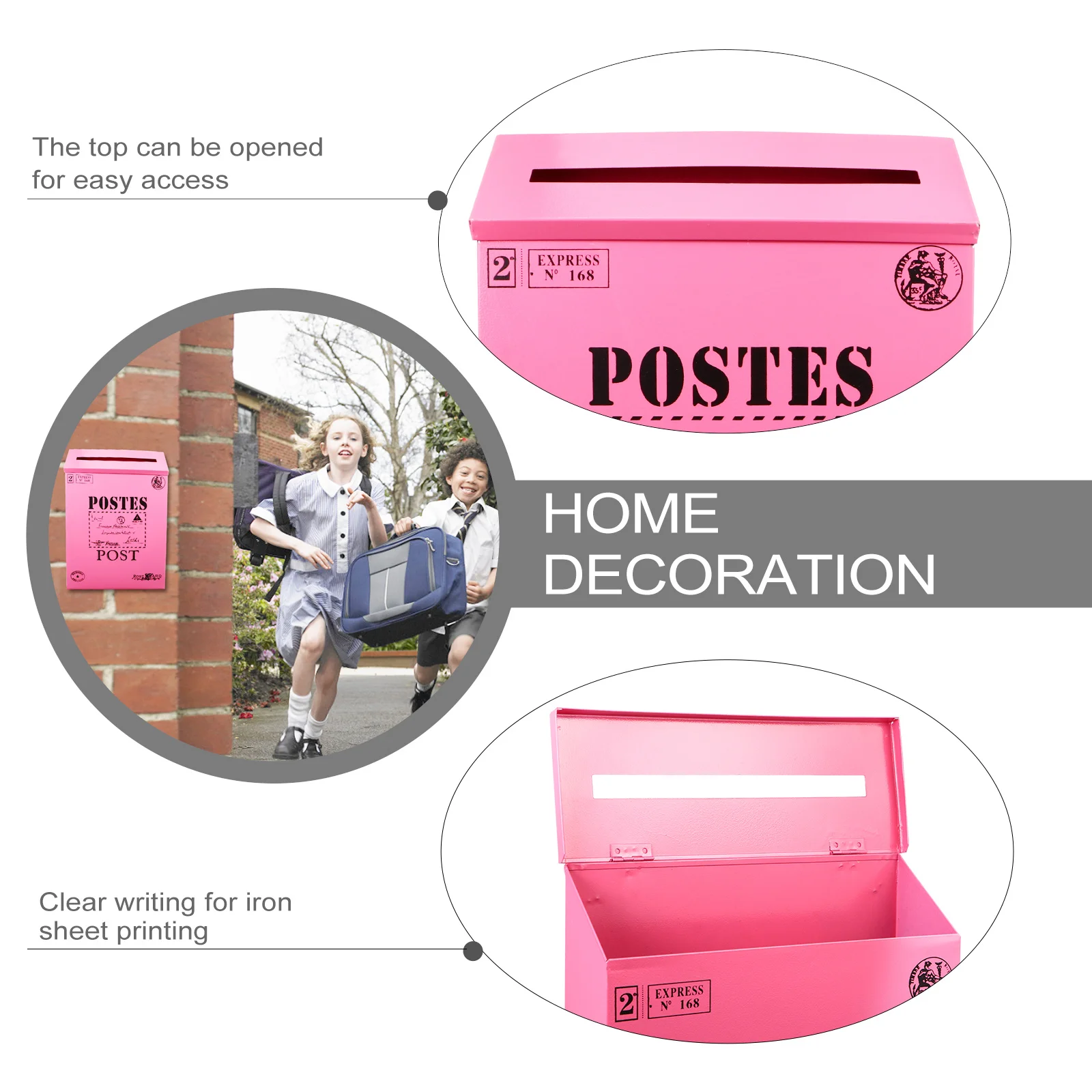 

1pc Vintage Tin Mailbox For Outdoor Home Decor, Large Capacity Letter Box, Newspaper Case Ornament, Photo Prop Supply