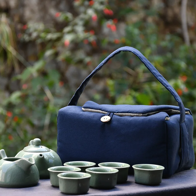 

Teacup Bag Portable Travel Tea Set Storage Bag Tea Pots Four Or Six Cups Large Cloth Bag Outdoor Organizer