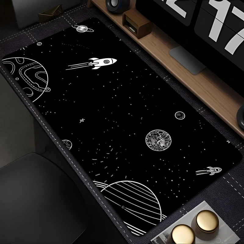 1PC Mouse Pads Cartoon Desk Mat Gaming Keyboard Pad with Stitched Edges and Non-Slip Rubber Base Space Galaxy Extended Mousepad