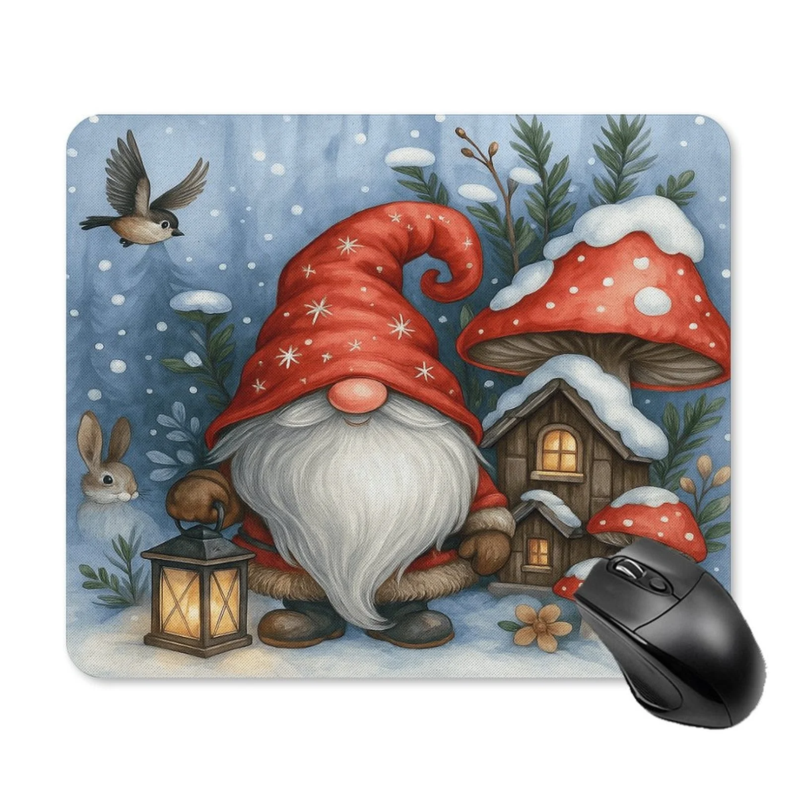 

Winter dwarf house mouse pad anti-slip base small rectangular office desk pad suitable for office computer accessories