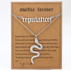 Reputation Taylor Snake Choker Necklace Luxury Stainless Steel Music Album Pendant Jewelry Music Lover Singer Gifts for Girls