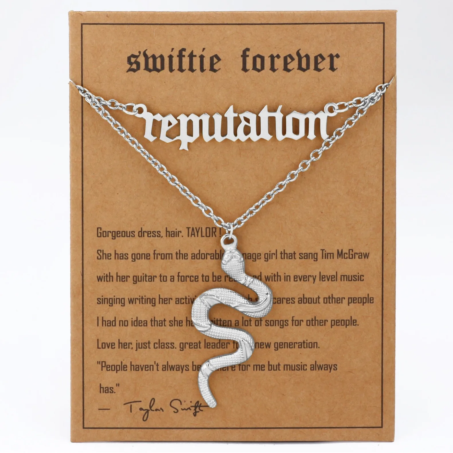 Reputation Taylor Snake Choker Necklace Luxury Stainless Steel Music Album Pendant Jewelry Music Lover Singer Gifts for Girls