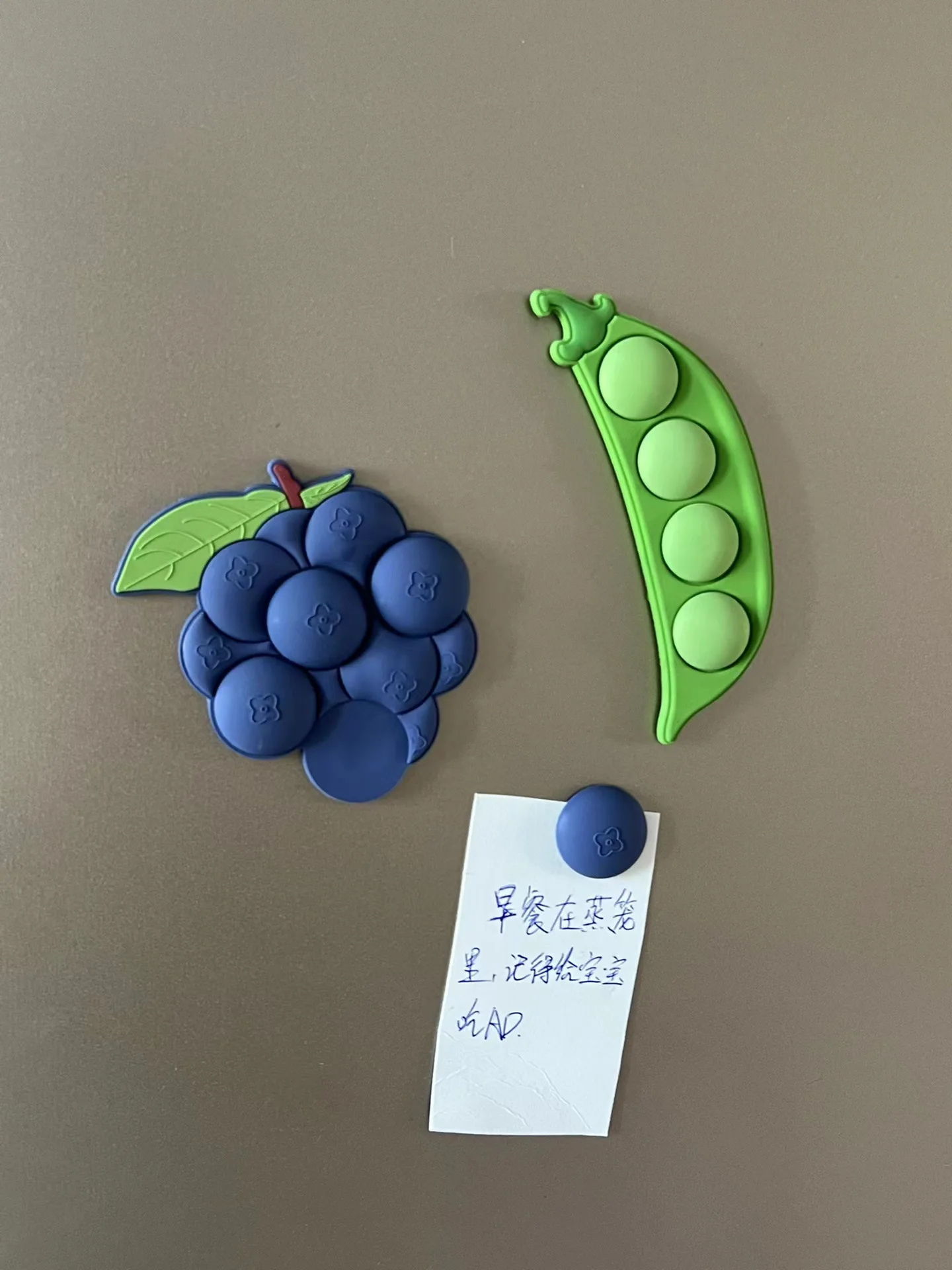 Cute Creative Grape Peas Fridge Magnet Acrylic Suction Refrigerator Stickers  3D Cute Fruit Particles Sticker Home Decoration