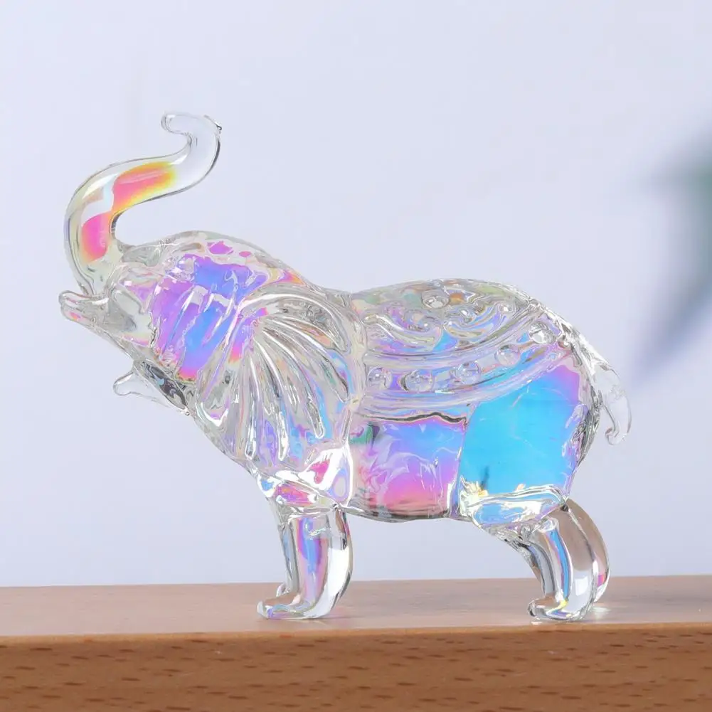 Elephant Dressing Table Ornament Transparent Elephant Figurine Elegant Faux Elephant Figurines Good Luck Gift Office for Women