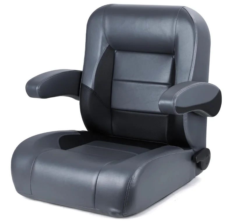Premium Reclining Pontoon High Back & Low Back Captain's Chair Boat Bucket Seat with Removable Armrest