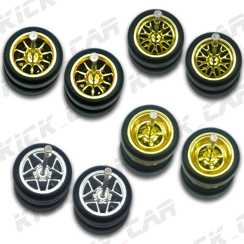 1/64 Model Car Miniature ABS Wheels Racing Style Parts Custom for Collection GT Toy Model Car Vehicle Hotwheels