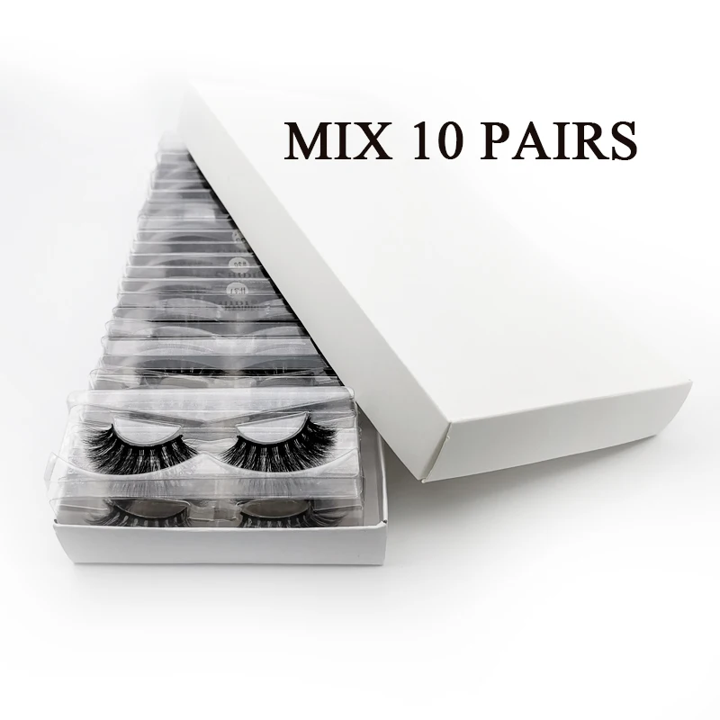 10/50/100 Pairs Wholesale Price False Eyelashes Dramatic Thick 3D Mink Lashes Extension Makeup Tool Fake Lashes In Bulk Cílios