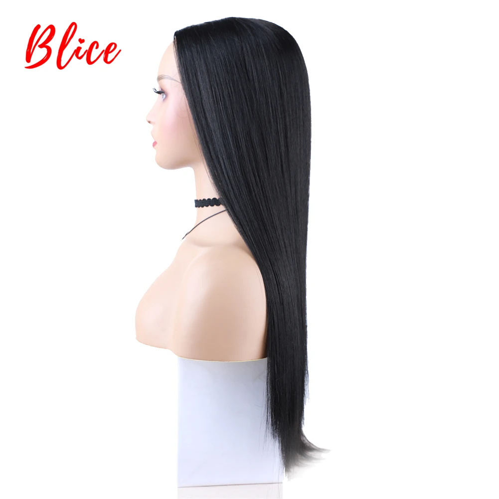 Blice 20 Inch Long  V Part Silky Straight Hair 150% Density Heat Resistant Synthetic  Daily Wigs Cosplay Clips-In