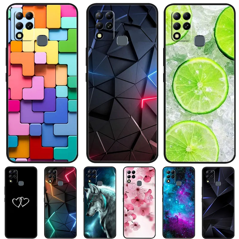 For Infinix Hot 11 G37 4G Case Covers TPU Black Silicone Cover for Infinix Hot11 G37 Protective X689F Soft G 37 Black Shells