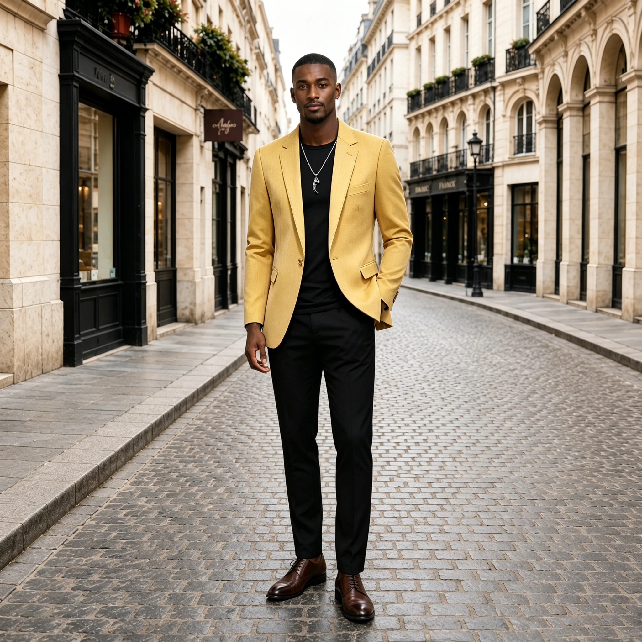 

Yellow Men's Suit and Separates Peaked Lapel One Button Formal Blazer Back Vent Prom Slim Fit Tuxedo Business Jacket Customized
