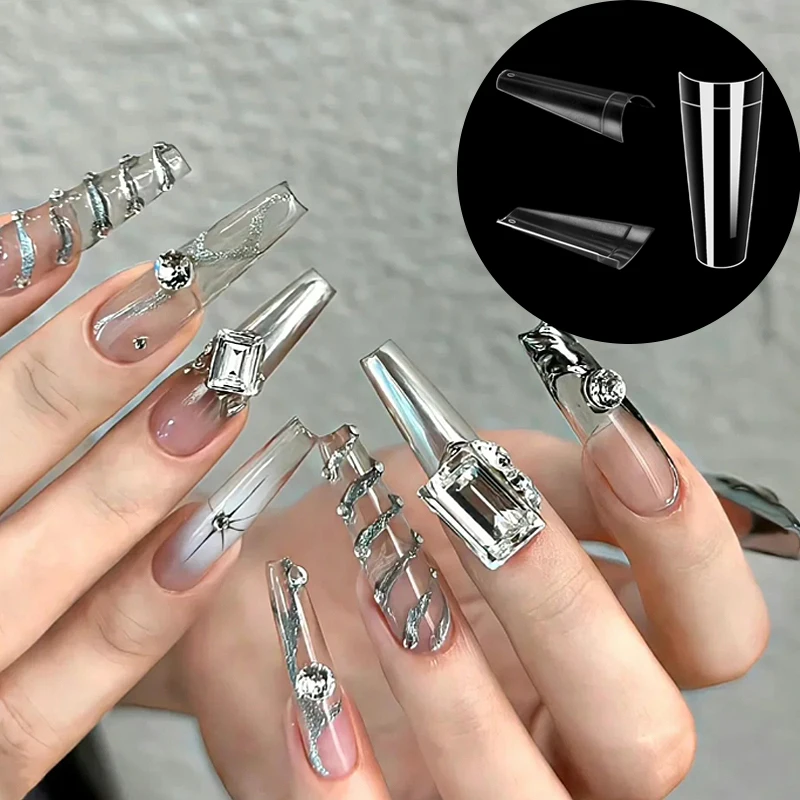 Trapezoid Clear Nature Extension Half Cover False Nails Acrylic DIY Design Press on Nails Low Price Nail Art Tool