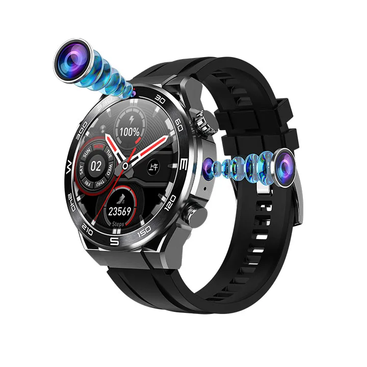 

New Wheel 4g Smart Watch AMOLED Screen NFC Video Call Dual Camera Download Application WIFI Sim Card