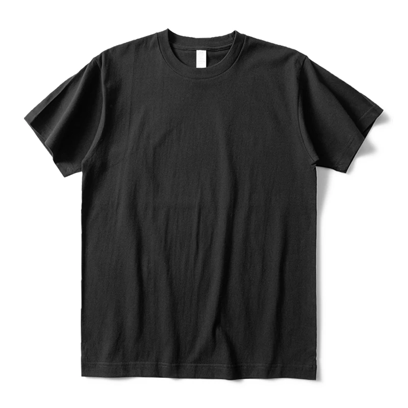 حجم كبير القطن الخالص كامل اللون قصيرة الأكمام تي شيرت بلون سميكة فضفاضة عادية تنوعا قاع قميص أعلى الرجال النساء #6