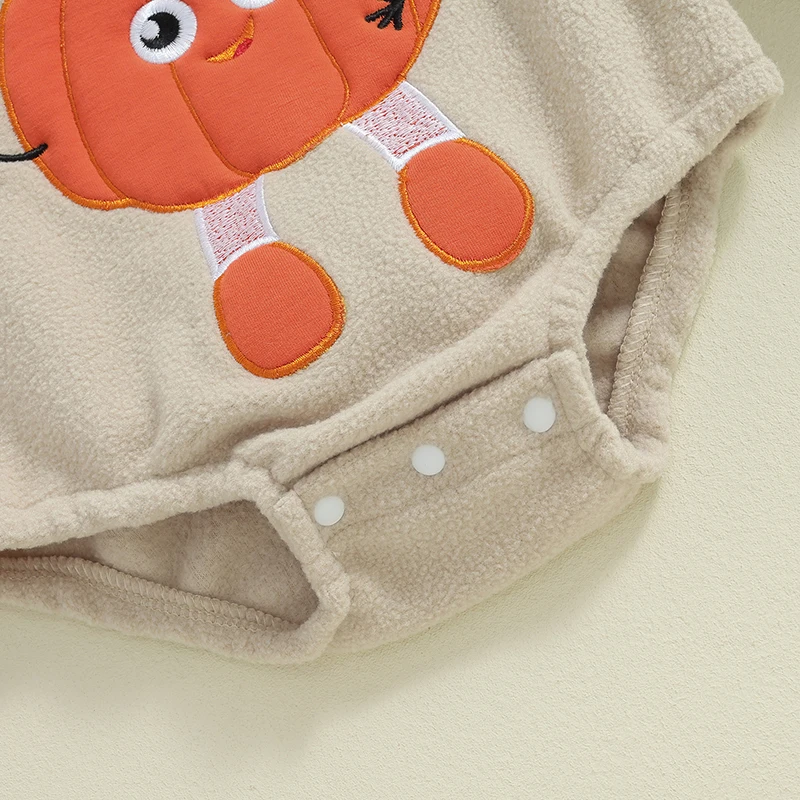 Cute Halloween Costume Infant Hooded Romper with Ghost Applique and Cozy Fleece Lining for Fall Festivities