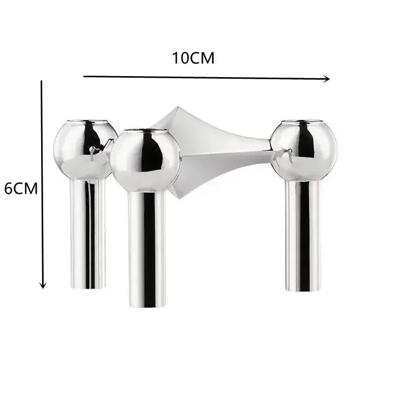 Metalen Moleculaire Structuur Kaarshouder Noordse Zilveren Kandelaar Middelpunt Woonkamer Decoratie Cadeau Home Decore Kandelaar