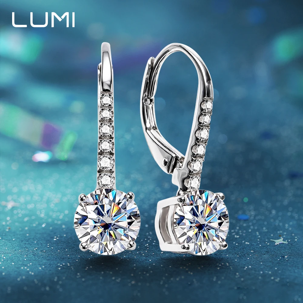 

Cute 925 Sterling Silver Eardrop Earrings 6.5mm Moissanite Fashion Fine Jewelry for Women Girls Teens Lady Gift