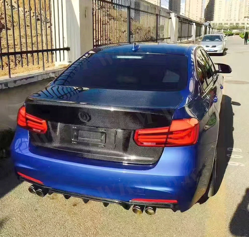 ألياف الكربون سيارة الخلفي غطاء صندوق السيارة الجسم أطقم لسيارات BMW 3 سلسلة F30 F80 سيدان 2014-2019 غطاء صندوق السيارة الخلفي عالية الجودة اكسسوارات السيارات
