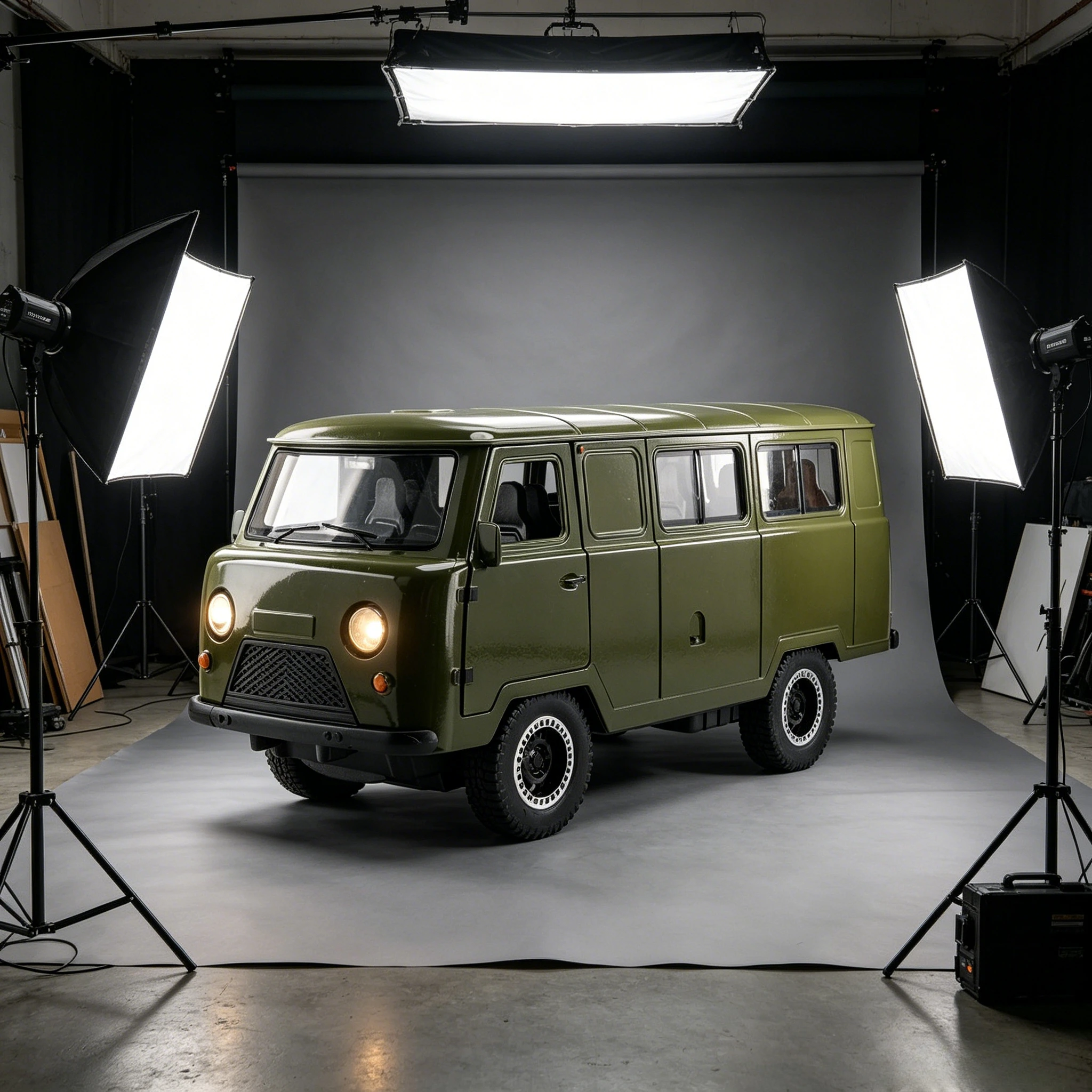 

1:18 Russia UAZ Hunter Toy Model Off-road Vehicles Alloy Diecast RV Car Models Doors Opened Sound Light Pull Back Gifts