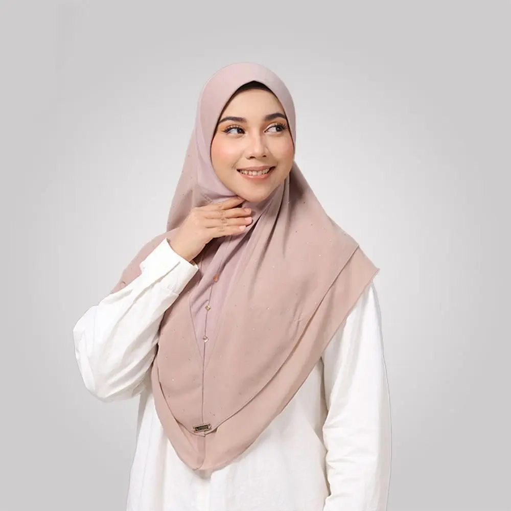 Milk Silk Instant Hijab Breathable Stretchy Fabric Khimar Hijab Smooth Stitched Edge Full Coverage Muslim Headscarf Daily Wear