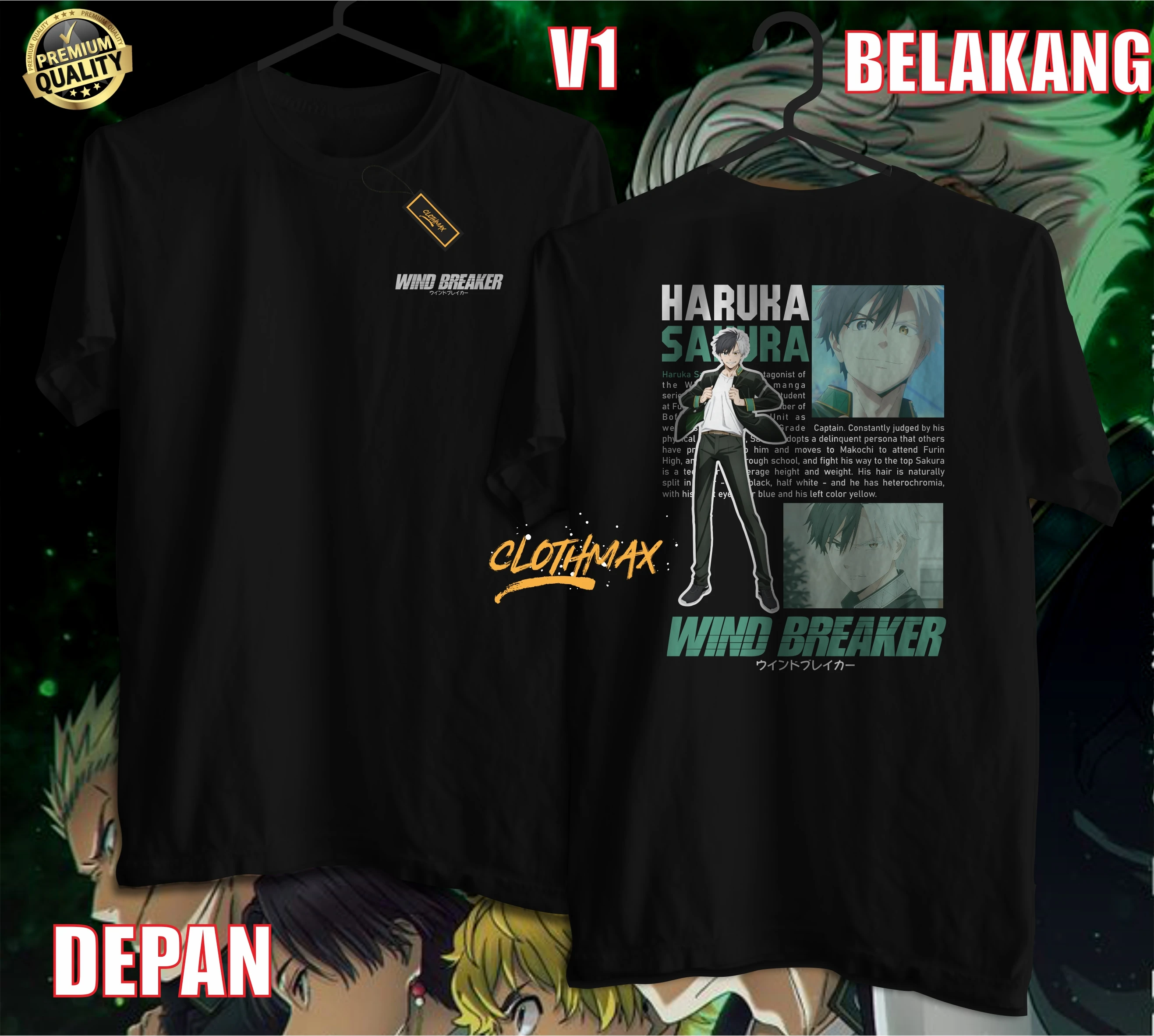Camiseta de Anime Kao, rompevientos, Sakura, Haruka, Haruka, Sakura, Kotoha, Tachibana, Hajime, umiya, Furin
