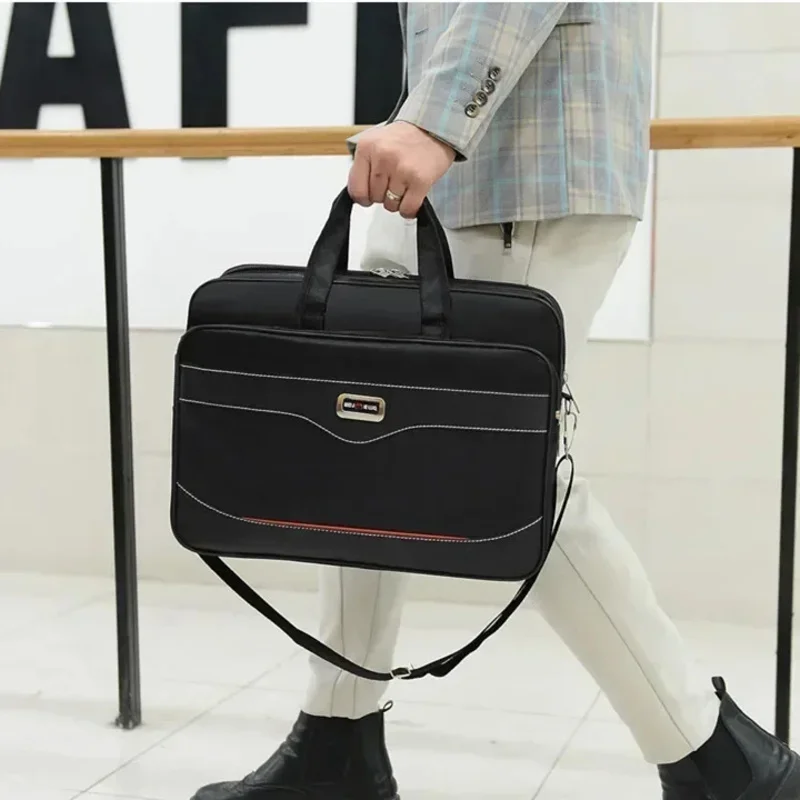 Herren-Business-Aktentasche mit großem Fassungsvermögen, tragbar, vielseitig einsetzbar, Handtasche mit mehreren Taschen für den Geschäfts- und Freizeitgebrauch